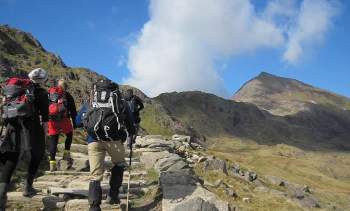 Llanberis Path Yr Wyddfa Snowdon, guided walk to summit, Eryri National Park